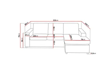 Crazy 3-sits Vändbar L-formad Divansoffa i Tyg - Antracit - Products - Möbler - Soffa - Divansoffa & schäslongsoffa - 3 sits soffa med divan