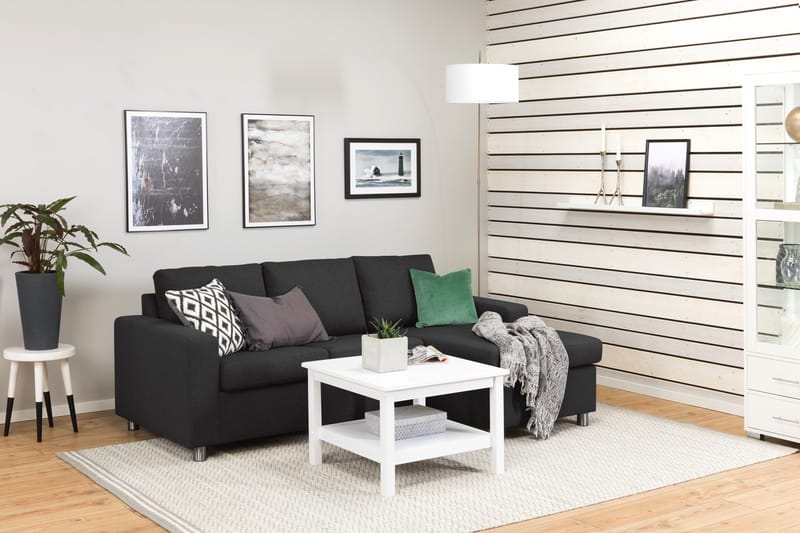 Crazy 3-sits Vändbar L-formad Divansoffa i Tyg - Antracit - Products - Möbler - Soffa - Divansoffa & schäslongsoffa - 3 sits soffa med divan