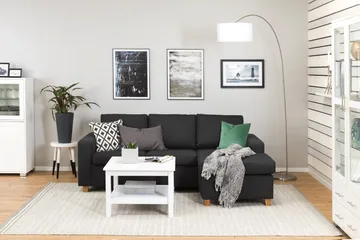 Crazy 3-sits Vändbar L-formad Divansoffa i Tyg - Antracit - Products - Möbler - Soffa - Divansoffa & schäslongsoffa - 3 sits soffa med divan