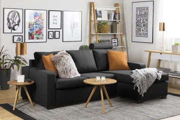 Crazy 3-sits Vändbar L-formad Divansoffa i Tyg - Antracit - Products - Möbler - Soffa - Divansoffa & schäslongsoffa - 3 sits soffa med divan