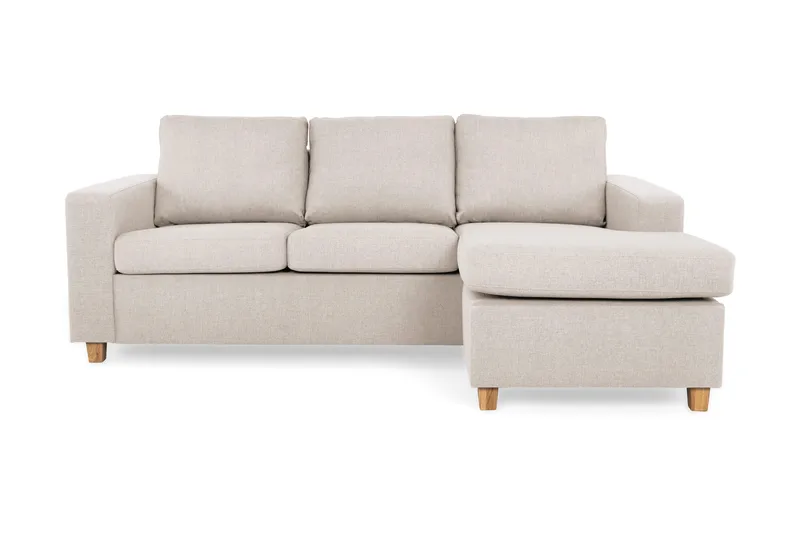 Crazy 3-sits Vändbar L-formad Divansoffa i Tyg - Beige - Products - Möbler - Soffa - Divansoffa & schäslongsoffa - 3 sits soffa med divan