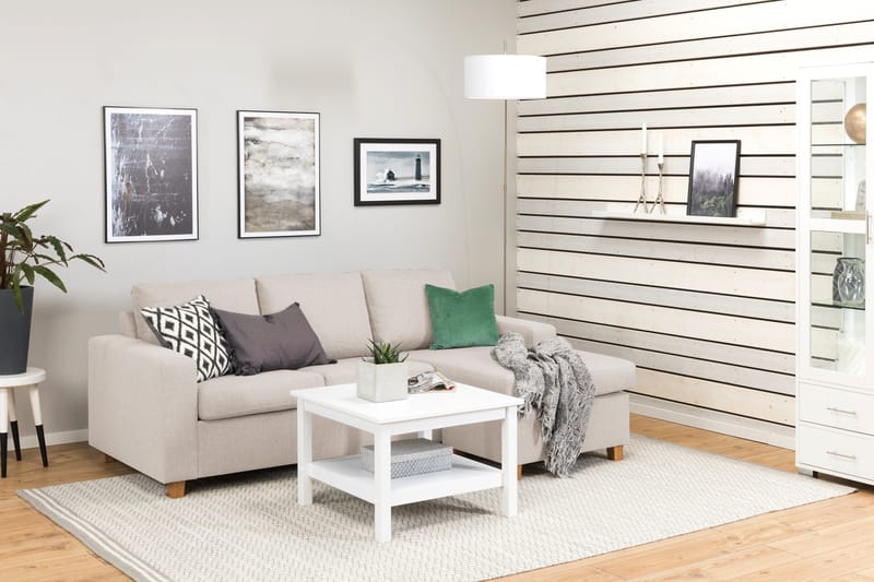 Crazy 3-sits Vändbar L-formad Divansoffa i Tyg - Beige - Products - Möbler - Soffa - Divansoffa & schäslongsoffa - 3 sits soffa med divan