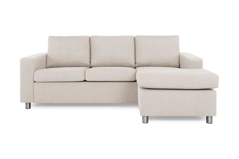 Crazy 3-sits Vändbar L-formad Divansoffa i Tyg - Beige - Products - Möbler - Soffa - Divansoffa & schäslongsoffa - 3 sits soffa med divan