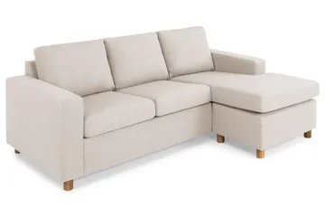 Crazy 3-sits Vändbar L-formad Divansoffa i Tyg - Beige - Products - Möbler - Soffa - Divansoffa & schäslongsoffa - 3 sits soffa med divan