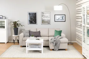 Crazy 3-sits Vändbar L-formad Divansoffa i Tyg - Beige - Products - Möbler - Soffa - Divansoffa & schäslongsoffa - 3 sits soffa med divan