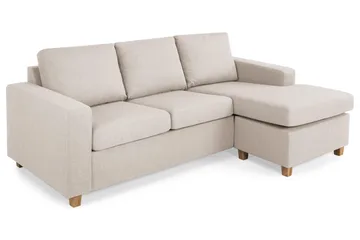 Crazy 3-sits Vändbar L-formad Divansoffa i Tyg - Beige - Products - Möbler - Soffa - Divansoffa & schäslongsoffa - 3 sits soffa med divan