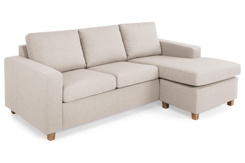 Crazy 3-sits Vändbar L-formad Divansoffa i Tyg - Beige - Products - Möbler - Soffa - Divansoffa & schäslongsoffa - 3 sits soffa med divan