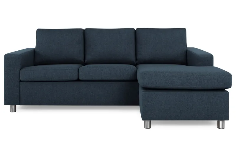 Crazy 3-sits Vändbar L-formad Divansoffa i Tyg - Blå - Products - Möbler - Soffa - Divansoffa & schäslongsoffa - 3 sits soffa med divan