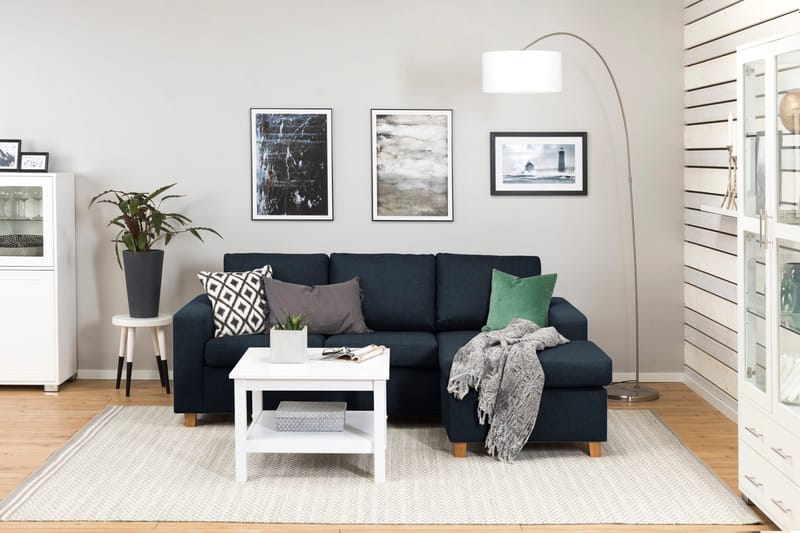 Crazy 3-sits Vändbar L-formad Divansoffa i Tyg - Blå - Products - Möbler - Soffa - Divansoffa & schäslongsoffa - 3 sits soffa med divan