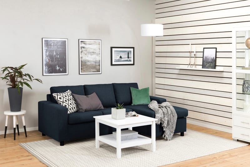 Crazy 3-sits Vändbar L-formad Divansoffa i Tyg - Blå - Products - Möbler - Soffa - Divansoffa & schäslongsoffa - 3 sits soffa med divan