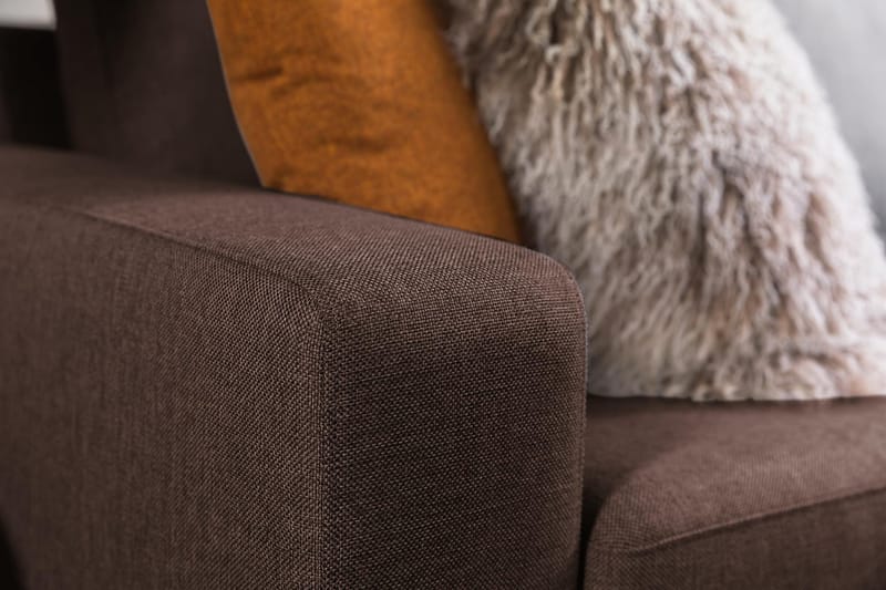 Crazy 3-sits Vändbar L-formad Divansoffa i Tyg - Brun - Products - Möbler - Soffa - Divansoffa & schäslongsoffa - 3 sits soffa med divan