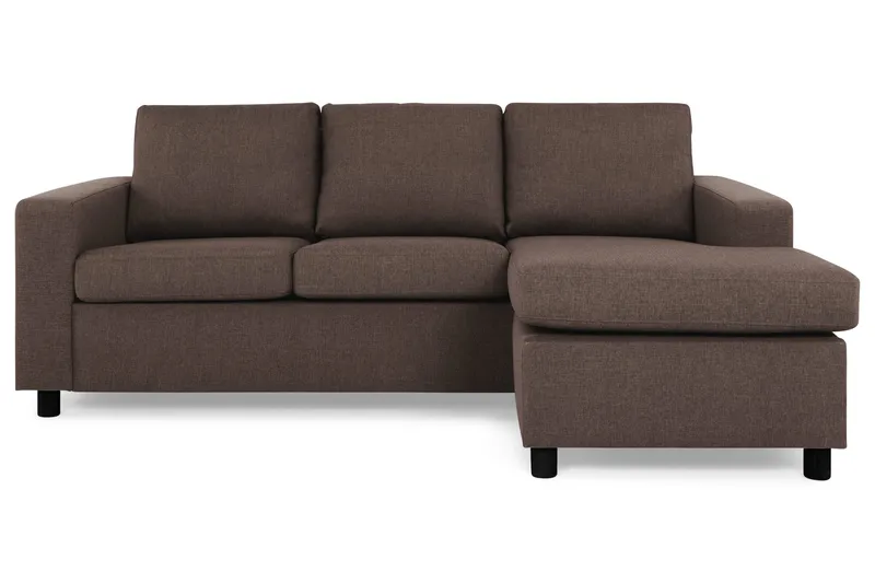 Crazy 3-sits Vändbar L-formad Divansoffa i Tyg - Brun - Products - Möbler - Soffa - Divansoffa & schäslongsoffa - 3 sits soffa med divan