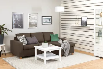 Crazy 3-sits Vändbar L-formad Divansoffa i Tyg - Brun - Products - Möbler - Soffa - Divansoffa & schäslongsoffa - 3 sits soffa med divan