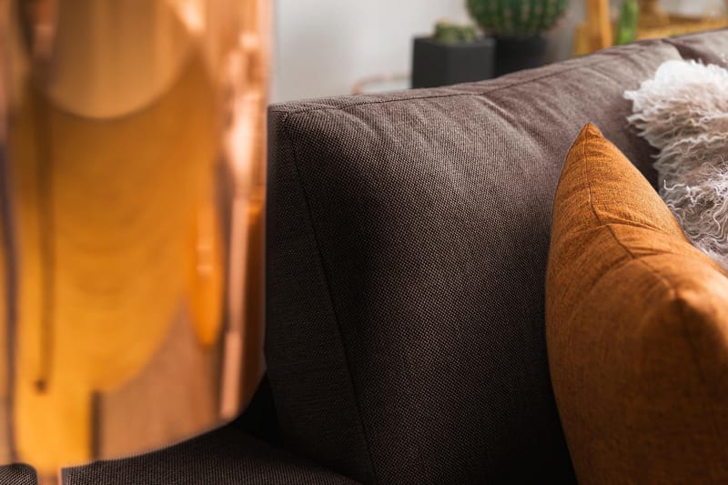 Crazy 3-sits Vändbar L-formad Divansoffa i Tyg - Brun - Products - Möbler - Soffa - Divansoffa & schäslongsoffa - 3 sits soffa med divan