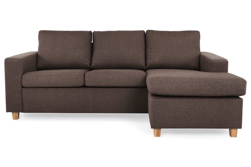 Crazy 3-sits Vändbar L-formad Divansoffa i Tyg - Brun - Products - Möbler - Soffa - Divansoffa & schäslongsoffa - 3 sits soffa med divan