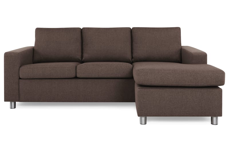 Crazy 3-sits Vändbar L-formad Divansoffa i Tyg - Brun - Products - Möbler - Soffa - Divansoffa & schäslongsoffa - 3 sits soffa med divan