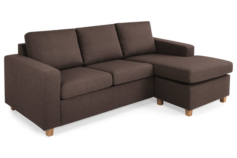 Crazy 3-sits Vändbar L-formad Divansoffa i Tyg - Brun - Products - Möbler - Soffa - Divansoffa & schäslongsoffa - 3 sits soffa med divan