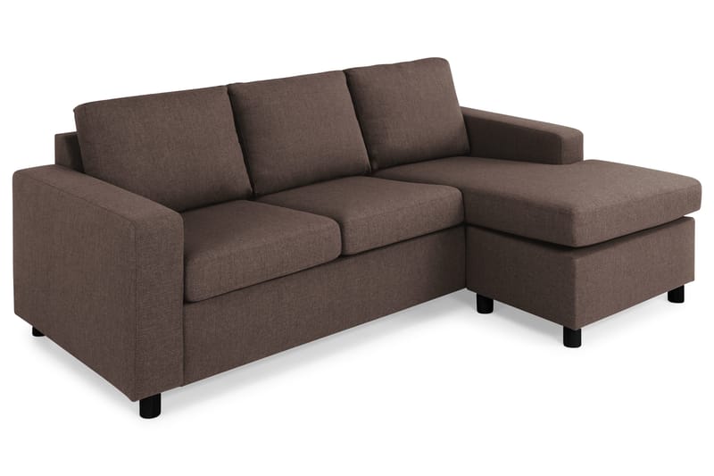 Crazy 3-sits Vändbar L-formad Divansoffa i Tyg - Brun - Products - Möbler - Soffa - Divansoffa & schäslongsoffa - 3 sits soffa med divan