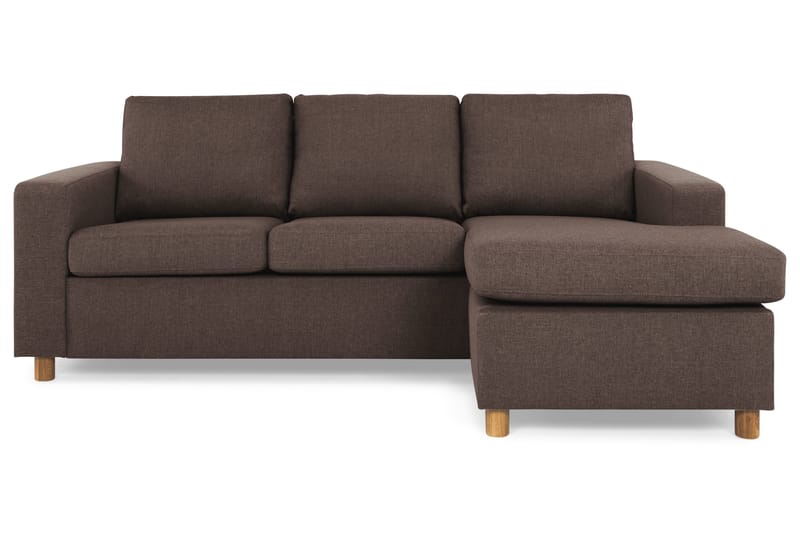 Crazy 3-sits Vändbar L-formad Divansoffa i Tyg - Brun - Products - Möbler - Soffa - Divansoffa & schäslongsoffa - 3 sits soffa med divan