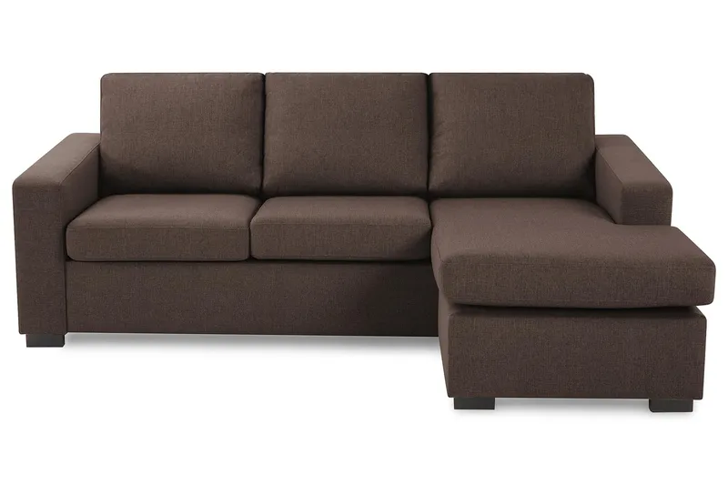 Crazy 3-sits Vändbar L-formad Divansoffa i Tyg - Brun - Products - Möbler - Soffa - Divansoffa & schäslongsoffa - 3 sits soffa med divan
