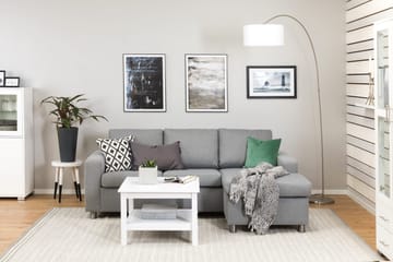 Crazy 3-sits Vändbar L-formad Divansoffa i Tyg - Grå - Products - Möbler - Soffa - Divansoffa & schäslongsoffa - 3 sits soffa med divan