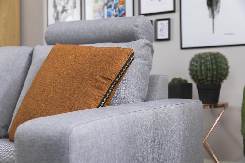Crazy 3-sits Vändbar L-formad Divansoffa i Tyg - Grå - Products - Möbler - Soffa - Divansoffa & schäslongsoffa - 3 sits soffa med divan