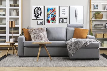 Crazy 3-sits Vändbar L-formad Divansoffa i Tyg - Grå - Products - Möbler - Soffa - Divansoffa & schäslongsoffa - 3 sits soffa med divan