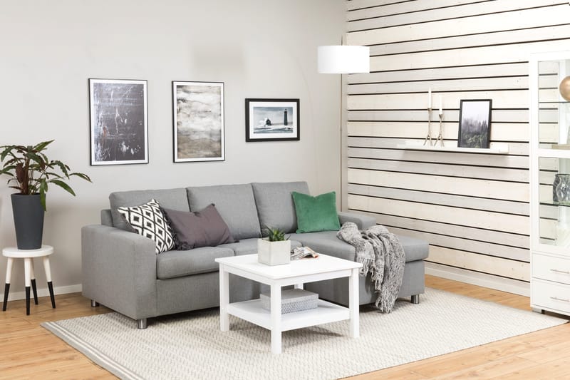 Crazy 3-sits Vändbar L-formad Divansoffa i Tyg - Grå - Products - Möbler - Soffa - Divansoffa & schäslongsoffa - 3 sits soffa med divan