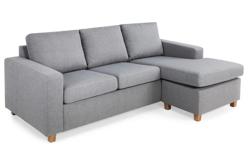 Crazy 3-sits Vändbar L-formad Divansoffa i Tyg - Grå - Products - Möbler - Soffa - Divansoffa & schäslongsoffa - 3 sits soffa med divan