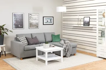 Crazy 3-sits Vändbar L-formad Divansoffa i Tyg - Grå - Products - Möbler - Soffa - Divansoffa & schäslongsoffa - 3 sits soffa med divan