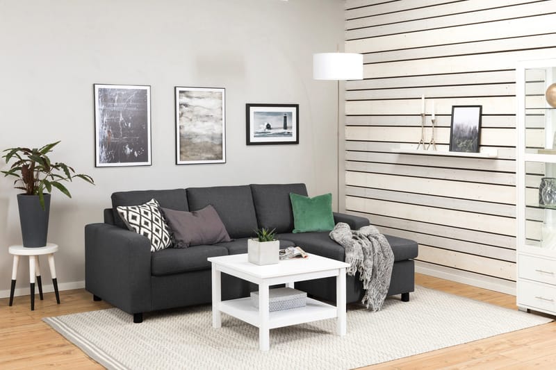 Crazy 3-sits Vändbar L-formad Divansoffa i Tyg - Mörkgrå - Products - Möbler - Soffa - Divansoffa & schäslongsoffa - 3 sits soffa med divan
