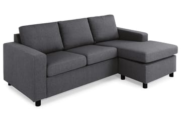 Crazy 3-sits Vändbar L-formad Divansoffa i Tyg - Mörkgrå - Products - Möbler - Soffa - Divansoffa & schäslongsoffa - 3 sits soffa med divan
