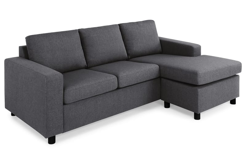 Crazy 3-sits Vändbar L-formad Divansoffa i Tyg - Mörkgrå - Products - Möbler - Soffa - Divansoffa & schäslongsoffa - 3 sits soffa med divan