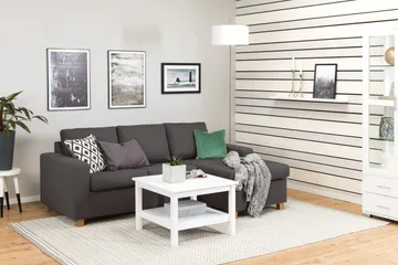 Crazy 3-sits Vändbar L-formad Divansoffa i Tyg - Mörkgrå - Products - Möbler - Soffa - Divansoffa & schäslongsoffa - 3 sits soffa med divan