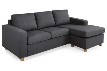 Crazy 3-sits Vändbar L-formad Divansoffa i Tyg - Mörkgrå - Products - Möbler - Soffa - Divansoffa & schäslongsoffa - 3 sits soffa med divan