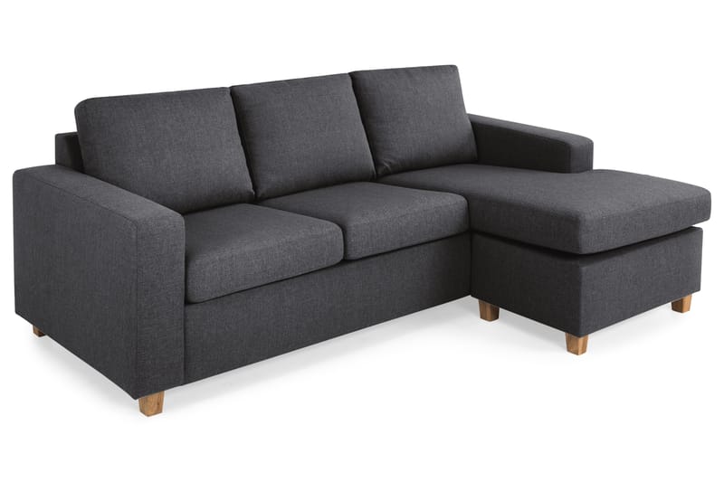 Crazy 3-sits Vändbar L-formad Divansoffa i Tyg - Mörkgrå - Products - Möbler - Soffa - Divansoffa & schäslongsoffa - 3 sits soffa med divan