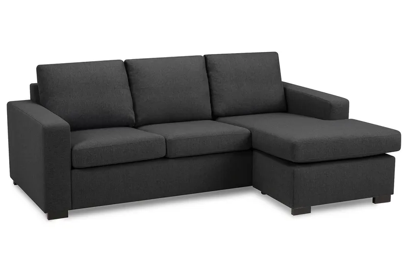 Crazy 3-sits Vändbar L-formad Divansoffa i Tyg - Mörkgrå - Products - Möbler - Soffa - Divansoffa & schäslongsoffa - 3 sits soffa med divan