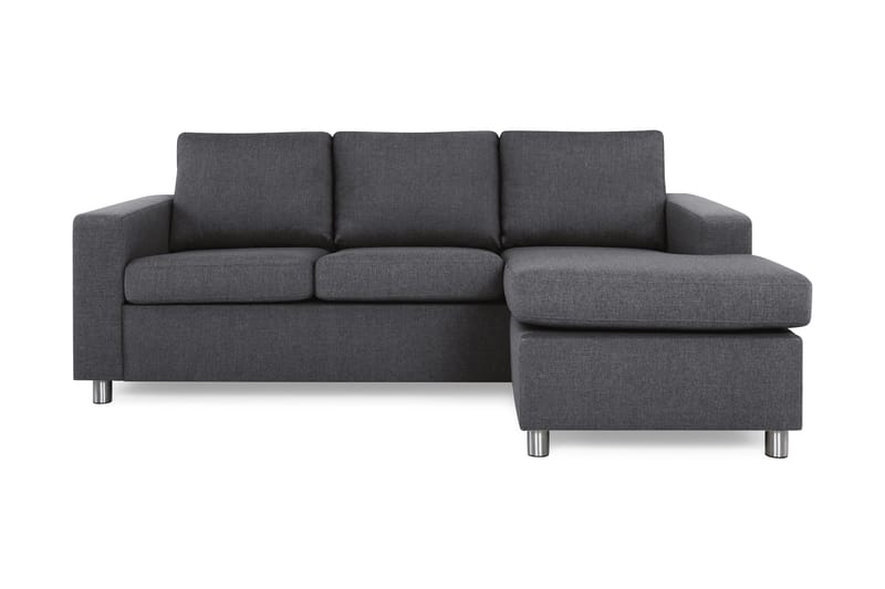 Crazy 3-sits Vändbar L-formad Divansoffa i Tyg - Mörkgrå - Products - Möbler - Soffa - Divansoffa & schäslongsoffa - 3 sits soffa med divan