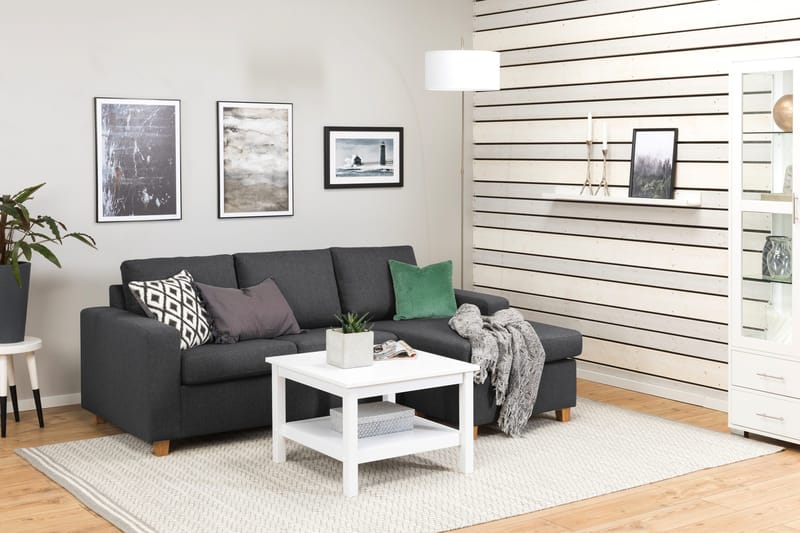 Crazy 3-sits Vändbar L-formad Divansoffa i Tyg - Mörkgrå - Products - Möbler - Soffa - Divansoffa & schäslongsoffa - 3 sits soffa med divan