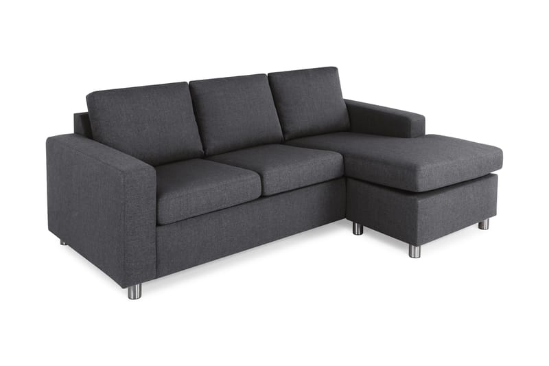 Crazy 3-sits Vändbar L-formad Divansoffa i Tyg - Mörkgrå - Products - Möbler - Soffa - Divansoffa & schäslongsoffa - 3 sits soffa med divan