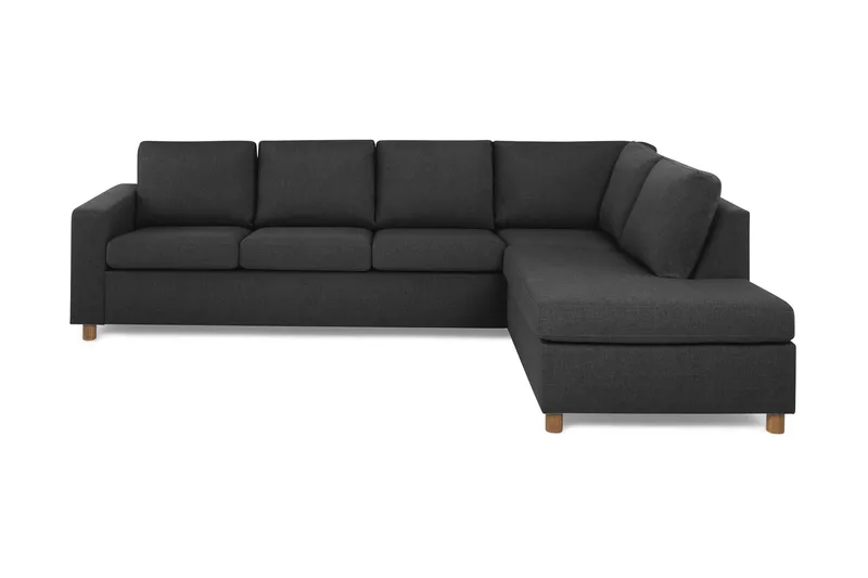 Crazy 4-sits Högervänd L-formad Schäslongsoffa i Tyg - Antracit - Products - Möbler - Soffa - Divansoffa & schäslongsoffa - 3 sits soffa med divan