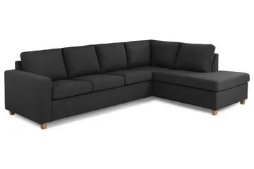 Crazy 4-sits Högervänd L-formad Schäslongsoffa i Tyg - Antracit - Products - Möbler - Soffa - Divansoffa & schäslongsoffa - 3 sits soffa med divan