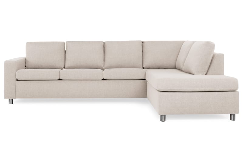 Crazy 4-sits Högervänd L-formad Schäslongsoffa i Tyg - Beige - Products - Möbler - Soffa - Divansoffa & schäslongsoffa - 3 sits soffa med divan