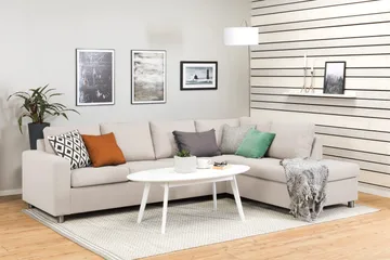 Crazy 4-sits Högervänd L-formad Schäslongsoffa i Tyg - Beige - Products - Möbler - Soffa - Divansoffa & schäslongsoffa - 3 sits soffa med divan