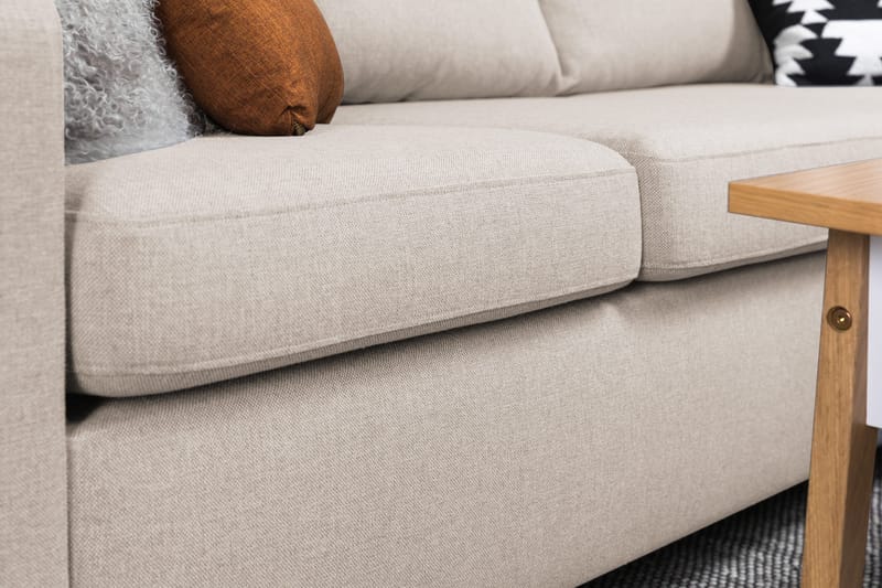 Crazy 4-sits Högervänd L-formad Schäslongsoffa i Tyg - Beige - Products - Möbler - Soffa - Divansoffa & schäslongsoffa - 3 sits soffa med divan