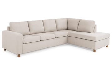Crazy 4-sits Högervänd L-formad Schäslongsoffa i Tyg - Beige - Products - Möbler - Soffa - Divansoffa & schäslongsoffa - 3 sits soffa med divan