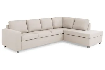 Crazy 4-sits Högervänd L-formad Schäslongsoffa i Tyg - Beige - Products - Möbler - Soffa - Divansoffa & schäslongsoffa - 3 sits soffa med divan