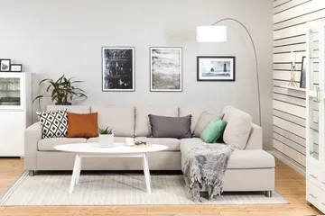Crazy 4-sits Högervänd L-formad Schäslongsoffa i Tyg - Beige - Products - Möbler - Soffa - Divansoffa & schäslongsoffa - 3 sits soffa med divan