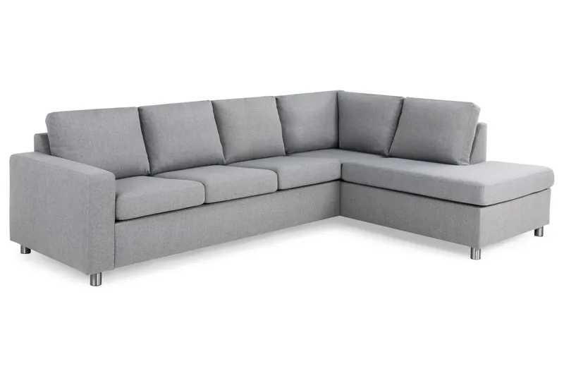 Crazy 4-sits Högervänd L-formad Schäslongsoffa i Tyg - Grå - Products - Möbler - Soffa - Divansoffa & schäslongsoffa - 3 sits soffa med divan