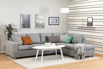 Crazy 4-sits Högervänd L-formad Schäslongsoffa i Tyg - Grå - Products - Möbler - Soffa - Divansoffa & schäslongsoffa - 3 sits soffa med divan